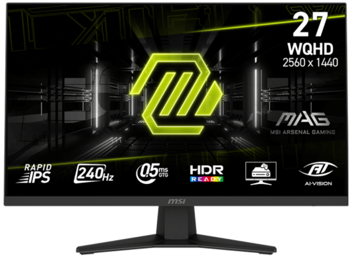 MSI MAG 274QF X24 27" Rapid IPS 2K 240Hz 0.5ms HDR Ready sRGB 130% AMD FreeSync™ Premium AI Vision & Console Mode w/ 2x HDMI & DisplayPort - Black product thumbnail 2