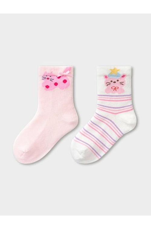 Girls' 2 Pack Animal Crew Socks