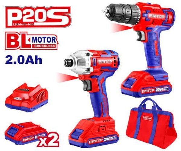 EMTOP ECKL2006 Cordless 2-Piece Combo Kit