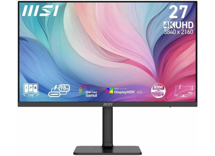 MSI Modern MD272UPHG 27" IPS UHD 4K HDR 400 , Eye-Friendly Screen, KVM Function, Adjustable Stand w/ HDMI , DisplayPort & Type-C 90w & Speakers product thumbnail 2