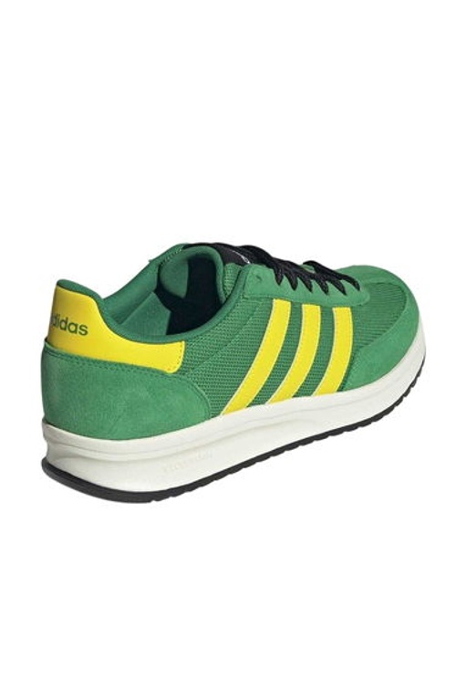 Adidas Mens Run 70s 2.0 Stripes Leather Trainers - Green/Yellow product thumbnail 2