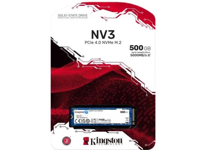 Kingston NV3 500GB M.2 2280 NVMe PCIe Gen 4x4 Internal SSD Up to 6000 MB/s product thumbnail 2