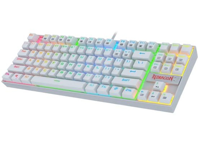 Redragon K552 KUMARA 87 Keys Mechanical Gaming Keyboard RGB LED Backlit Wired Anti-Dust Proof Blue Switches - White product thumbnail 2