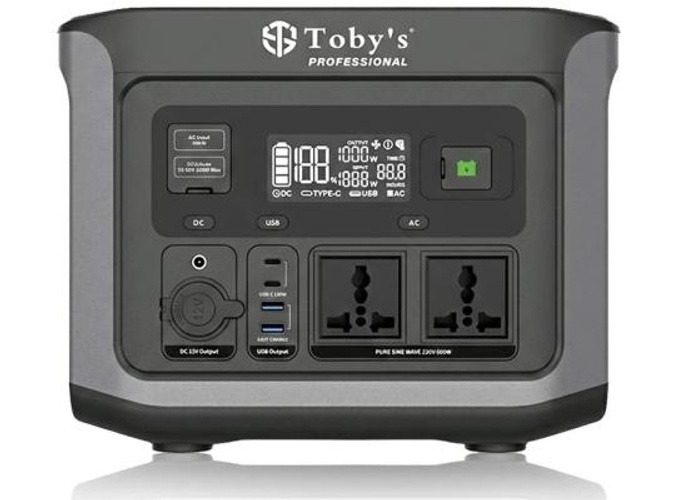 Toby’s TBS-144A Portable Power Station 600W, 144000mAh (460.8Wh) Lithium Battery, 220V AC Output 400W, DC 12-50V 200W Max, PD 100W - Black product thumbnail 2