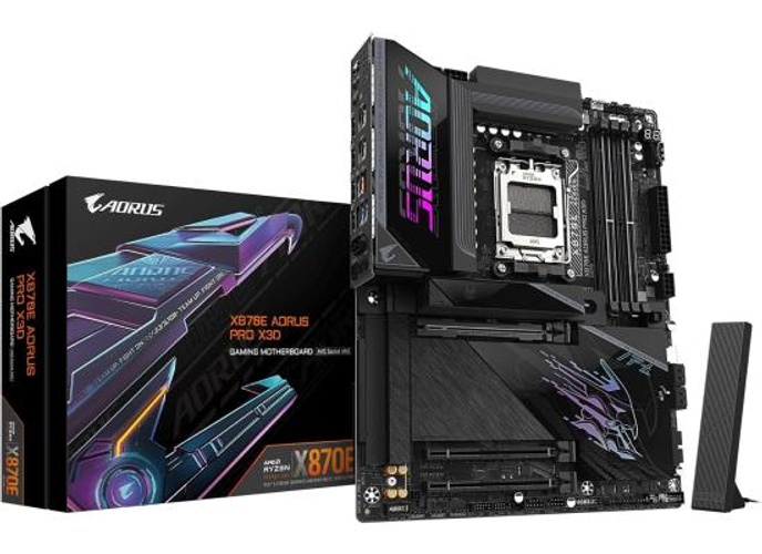 GIGABYTE X870E AORUS PRO X3D ATX AM5 Motherboard, AMD X870E Chipset, 4x DDR5 DIMM Slots, Up to 256GB Max Memory, 1x PCIe 5.0 x16 with PCIe UD Slots, 4x M.2 Slots product thumbnail 2
