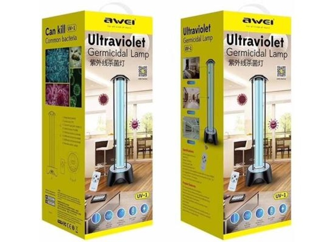 Awie Ultraviolet Germicidal UV Lamp 220V 38W Sterilization with Three-Step Timing Remote Control for Household Disinfection Living Room Bedroom Household product thumbnail 2