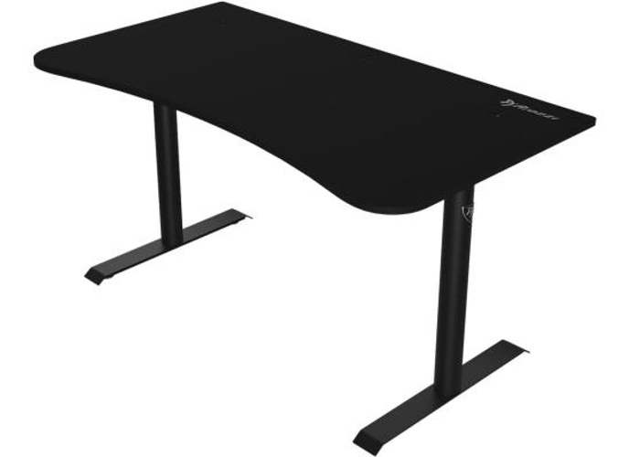 Arozzi Arena Medium Curved Gaming and Office Desk with Full Surface Water Resistant and Washable Mouse Pad, 2 Monitor Mount Cut-Outs, and Built-In Cable Management , Pure Black product thumbnail 2