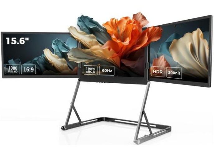 V2COM Q1 15.6" IPS Quad Triple Laptop Monitor Extender 100% sRGB HDR, 360° Rotation, Plug & Play, Compatible with Windows/macOS (M1/M2/M3) product thumbnail 2