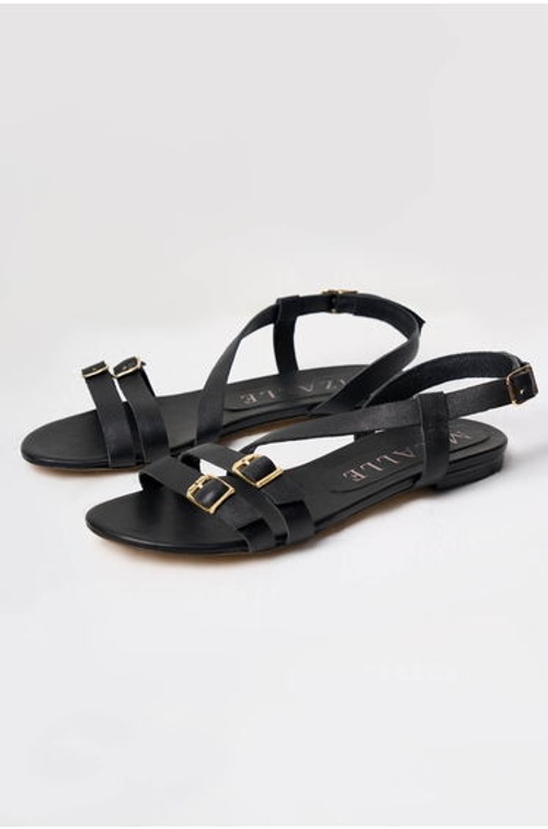 Mizalle Buckle Leather Sandals product thumbnail 3