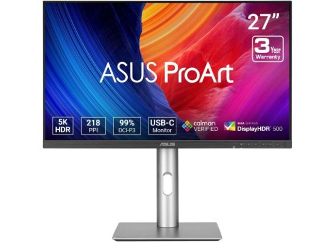 ASUS ProArt PA27JCV 27” 5K HDR Professional Monitor 5K (5120 x 2880), IPS, 99% DCI-P3, 100% sRGB, ΔE < 2, USB-C PD 96W, Calman Verified, Color Accurate, Auto KVM, LuxPixel & Speakers product thumbnail 2
