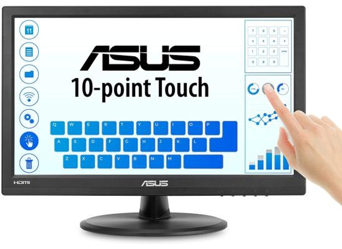 ASUS VT168HR Touch Monitor - 16 inch (15.6 inch viewable) 10-point Touch, HDMI, Flicker free, Low Blue Light, Wall-mountable, Eye care product thumbnail 2