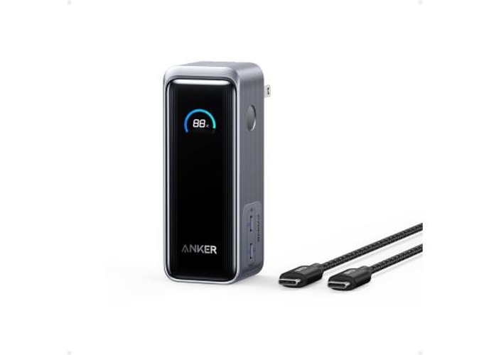 Anker Prime Power Bank, 9,600mAh Battery Pack with 65W Output, Built-in AC Plug, Supports PD 3.0 and PPS, 30W Fast Recharging, Sleek Portable Charger for MacBook Pro, iPhone 15 Series, Galaxy, iPad product thumbnail 2