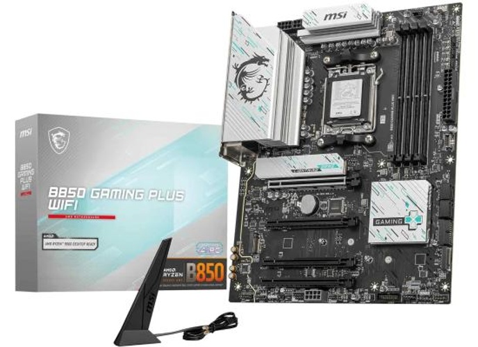 MSI B850 Gaming Plus WiFi AM5 ATX AMD B850 Chipset, 4x DDR5 UDIMM Slots, Up to 256GB Max Memory, 4x PCIe x16 Slots, 3x M.2 Slots, WiFi & BT Connectivity product thumbnail 2