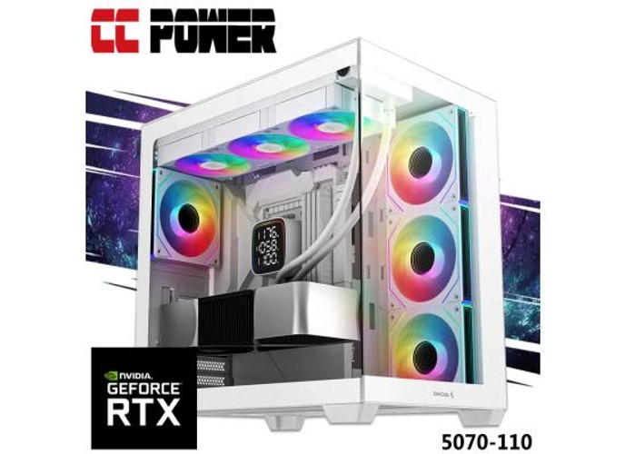 CC Power 5070-110 Gaming PC 14Gen Intel Core i7 K-Series 20-Cores w/ Nvidia RTX 5070 12GB DDR7 & Liquid Cooler product thumbnail 2