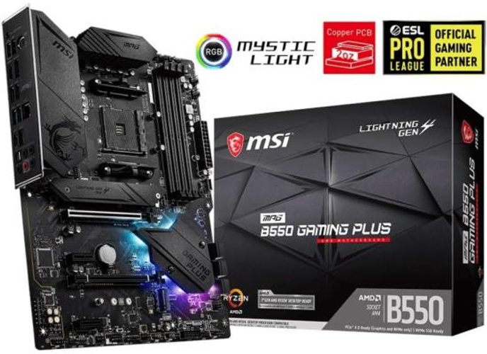 MSI MPG B550 GAMING PLUS AM4 AMD B550 SATA 6Gb/s USB 3.0 ATX AMD Motherboard product thumbnail 2