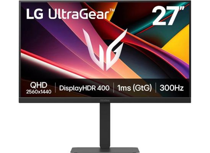 LG UltraGear G6 27G640A 27" IPS 2K 300Hz 1ms DisplayHDR 400 & 95% DCI-P3 NVIDIA® G-SYNC® Compatible Adjustable Stand w/ HDMI 2.1, USB C & Speakers - Black product thumbnail 2