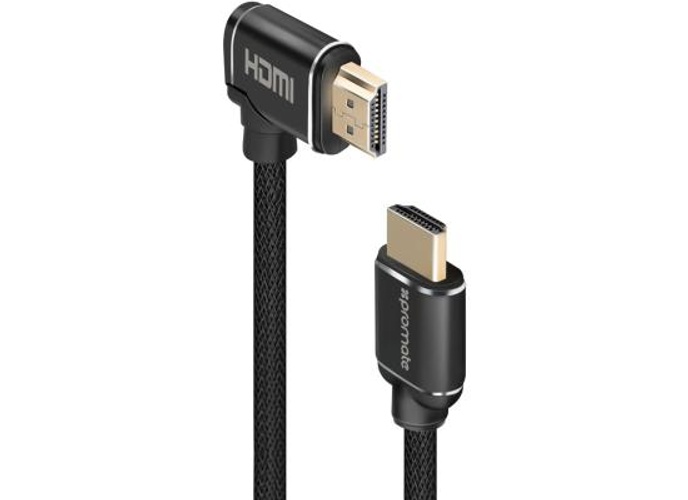 Promate PROLINK4K1-500 4K HDMI Audio Video Cable, High Definition Right Angle, 24K Gold Plated Connector, 5 Meter Length, Black product thumbnail 2