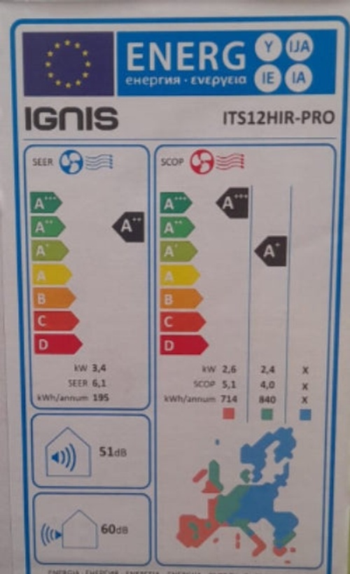 IGNIS Split Unit Air Condition A++, 1.5Ton, White product thumbnail 3