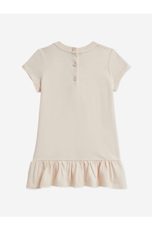Ralph Lauren Baby Girls Polo Bear Peplum Jersey Dress in Ivory product thumbnail 3