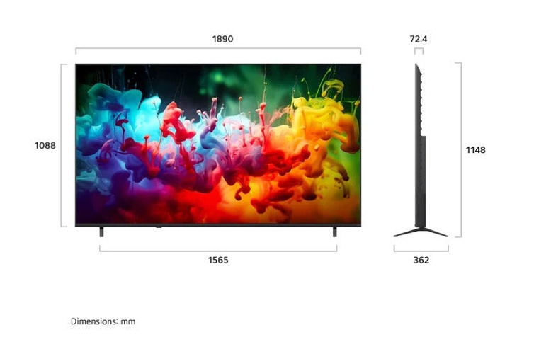 LG QNED Mini LED 86Inch, Smart & 4K, AI Assistant, Cinema Design, Dynamic QNED Color, Magic Remote product thumbnail 3
