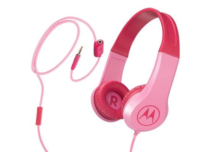 Motorola Squads 200 Kids Wired Headphones Anti-Allergic Cushion Enhanced Bass In-Line Mic & Voice Assistant Compatible with 3.5mm Aux - Pink product thumbnail 2