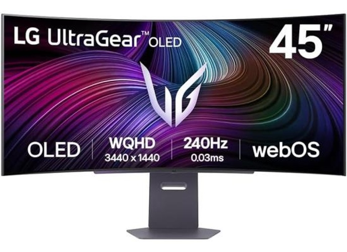 LG 45GX90SA UltraGear™ Smart 45” OLED Curved 800R 2K 240Hz 0.03ms HDR True Black 400 webOS 24 AI Picture & Sound G-SYNC Compatible HDMI 2.1 & USB C Adjustable Stand - Black product thumbnail 2