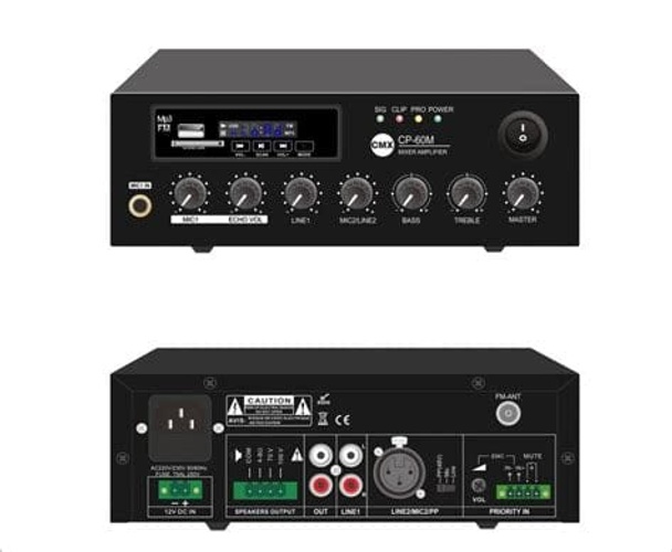 CMX CP-120M Mini Mixer Amplifier | 120W Bluetooth PA Amplifier product thumbnail 3