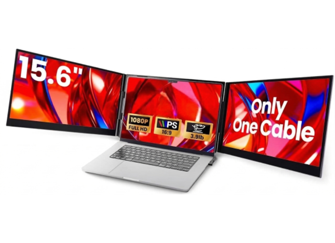 V2COM P7 Pro 15.6" IPS Full HD Triple Screen Extender Portable Monitor for Laptops 13-17.3" Ultra-Slim One Cable USB-C/USB-A Extended Display For macOS Windows Chrome OS Nintendo Switch product thumbnail 2
