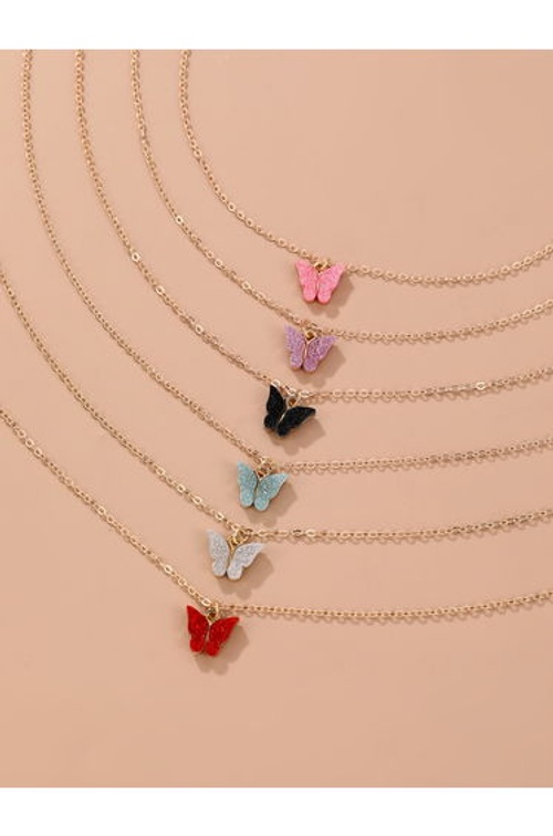 Pack of 6 - Butterfly Pendant Necklace product thumbnail 3