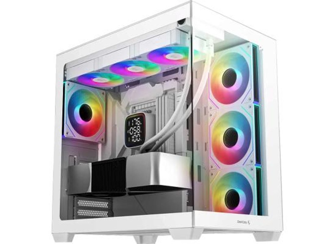 DeepCool CG530 4F Panoramic ATX Mid-Tower Case 4x Pre Installed Fans Dual Chamber, Support Back Connectors & Up to 2x 360mm +280mm Radiators, Front 2x USB3.0 , White product thumbnail 2