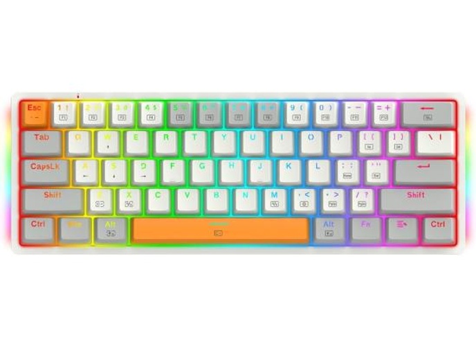 Redragon K642 Akali 60% Mechanical Keyboard, Outemu Red Switches, Hot-Swappable, Detachable Type-C Cable, Programmable Keys & Lighting, ABS Keycaps, English Layout, White product thumbnail 2