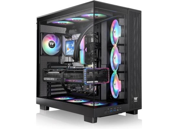Thermaltake View 380 XL TG ARGB Mid Tower PC Case, 4x 120mm aRGB Lite Pre-Installed Fans, Up to 360mm Radiator & 10x Fan Support, USB Type-C x1, USB 3.0 x2, HD Audio, Black product thumbnail 2