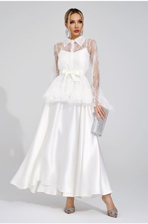 Agneta White Lace Set