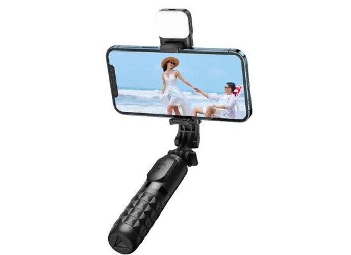 Mcdodo SS-1781 Adjustable Wireless Selfie Stick with Single Lamp,with 6 Adjustable Brightness Levels, up to 60-120 hours - Black product thumbnail 2