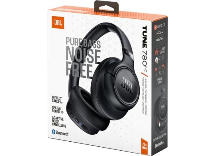 JBL Tune 780 NC Wireless Over-Ear Bluetooth Headphones with Adaptive Noise-Cancelling Technology, Smart Ambient, 76-Hour Battery Life and Google Fast Pair/Microsoft Swift Pair, Black product thumbnail 2