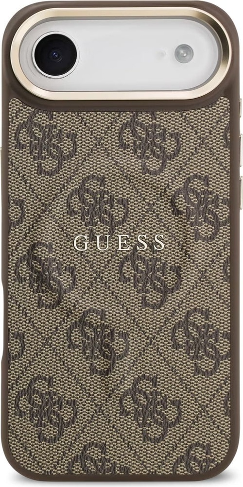 كفر جيس (Guess) مونوغرام سافيانو ماج سيف مع شعار 4G معدني للايفون 16 برو ماكس وسلسلة آيفون 17 - بني product thumbnail 4