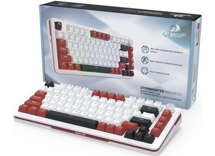 Redragon K721 Stormhunter Rapid Trigger Wired Mechanical Keyboard, 8000Hz Gasket Mounted RGB 75% with Volume Knob, Support Web & Client Driver, Magnetic Switch Fast Adjustable Actuation for PC / MAC product thumbnail 2