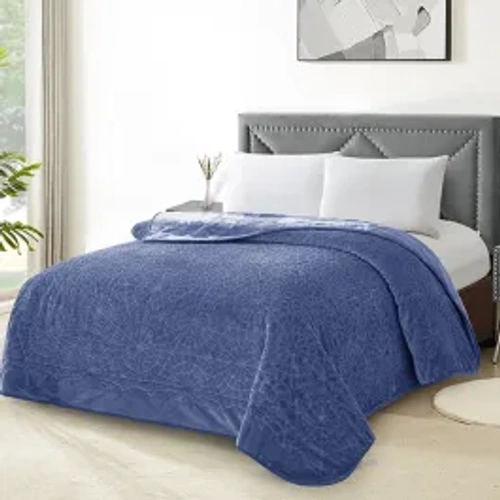 Nova Home Lynx Engraved Blanket- Navy product thumbnail 2