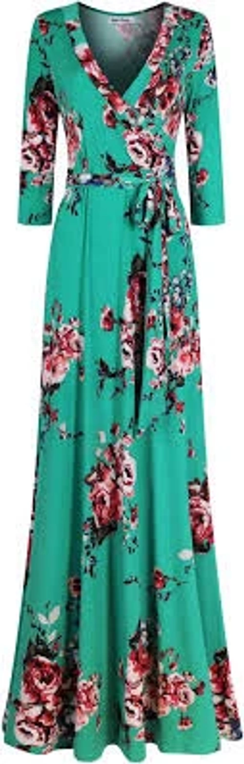 Women's Floral Wrap Maxi Dress
