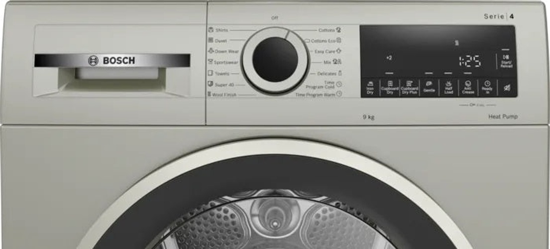 Bosch Heat Pump Dryer A, Series 4, 7 Automatic Programs Motion, 9KG, Silver product thumbnail 2
