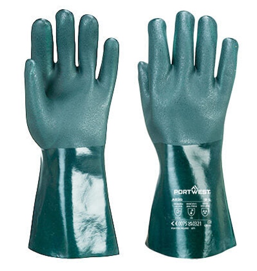 Chemical Resistant Gloves From Portwest Durable PVC Coating | A835