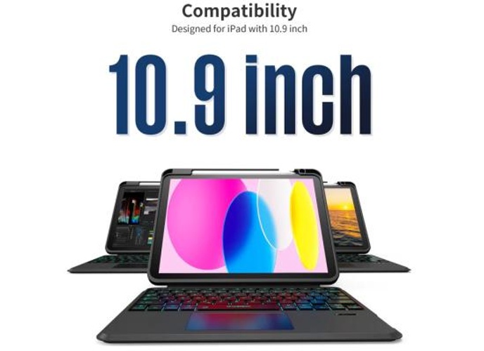 Choetech BH-017 Wireless Keyboard Case for iPad 10.9" Arabic / English Layout (Black) product thumbnail 2