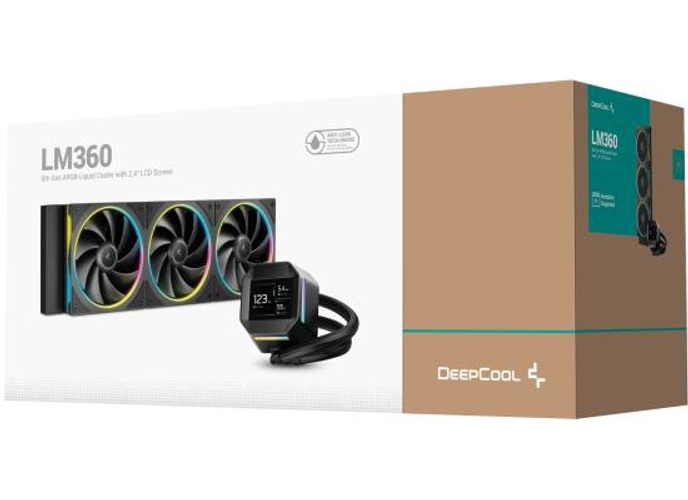 DeepCool LM360 ARGB Liquid Cooler 360mm 2.4" IPS Display Full Customized Supports MP4 Gen 6 Water Pump 3400RPM Anti-Leak For AMD & Intel - Black product thumbnail 2