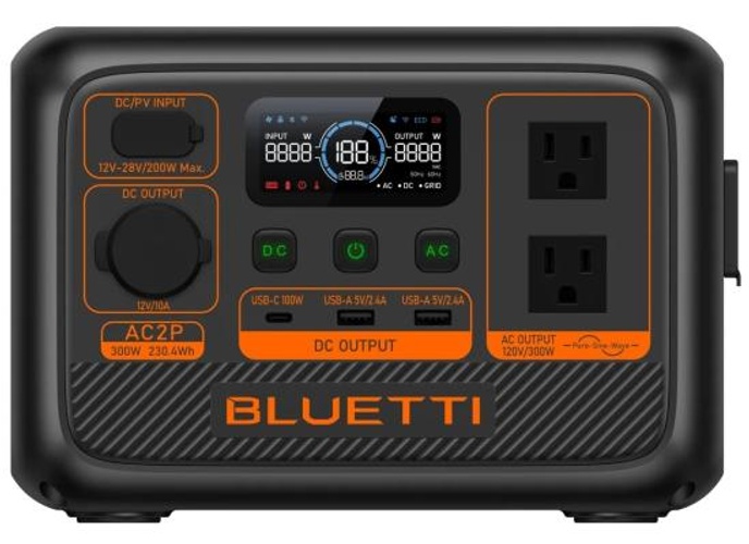 BLUETTI - AC2P Ultra-lightweight Portable Power Station Designed for Outdoor Activities, Camping, and Emergency Home Backup, 300W LiFePO4 Power Station (230.4 Wh Capacity) product thumbnail 2