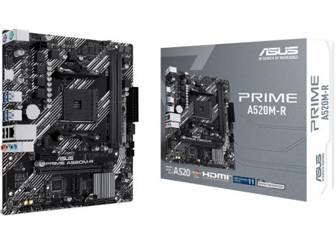 Asus Prime A520M-R AMD A520 (Ryzen AM4) Micro ATX Motherboard with M.2 Slot USB 3.2 Gen 2 Type-A product thumbnail 2