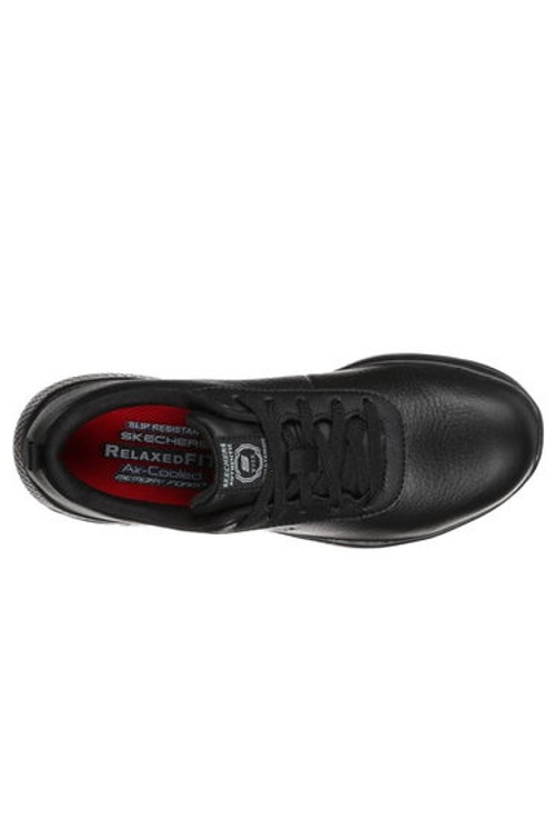 Skechers Womens/Ladies Marsing Gmina Slip Resistant Leather Trainers - Black product thumbnail 3