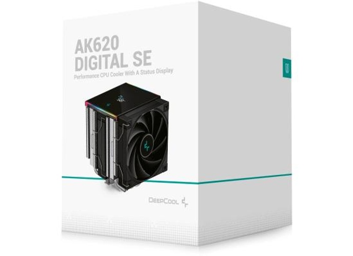 DeepCool AK620 Digital SE CPU Air Cooler Mighty 260w TDP 6 Copper Heat Pipes Dual-Tower CPU Cooler w/ ARGB LED Strip & Digital Screen Displays , Black product thumbnail 2