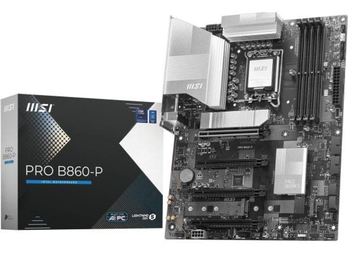 MSI PRO B860-P DDR5 LGA 1851 Intel B860 SATA 6Gb/s DDR5 PCI-E x16 slot 3x M.2 Thunderbolt4 5Gbps LAN Motherboard product thumbnail 2
