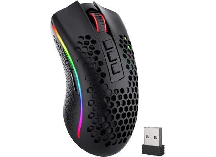Redragon M808 Storm Pro Wireless RGB Honeycomb 16,000 DPI Optical Sensor 7 Programmable Buttons - Black product thumbnail 2