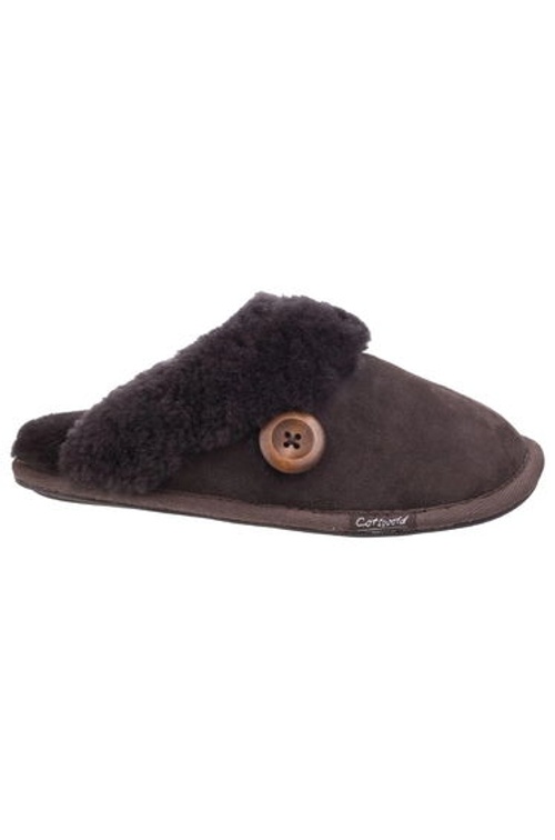 Cotswold Womens/Ladies Lechlade Sheepskin Mule Slippers - Chocolate product thumbnail 3